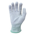 ESD weiße Polyester Kohlefaser-Strick-PU-Palmenbeschichtung Antistatic Staubfreie Handschuhe